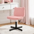 thumbnail image 1 of Carolayne 13.8-18.9'' Adjustable Vanity Chair, 360° Swivel Upholstered Ottoman Stool for Makeup Room Living Room, Pink, 1 of 10