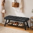 thumbnail image 1 of Carolayne Bedroom Bench Seat Upholstered Ottoman Bench, Black, 1 of 8
