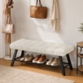 thumbnail image 1 of Carolayne Bedroom Bench Seat Upholstered Ottoman Bench, Light Linen, 1 of 8