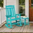thumbnail image 1 of Carolayne Outdoor Rocking Chair and Table Set, Heavy Duty Weather Resistant Patio Rocker for Adult, Aruba Blue, 1 of 6