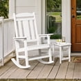 thumbnail image 1 of Carolayne Outdoor Rocking Chair and Table Set, Heavy Duty Weather Resistant Patio Rocker for Adult, White, 1 of 6