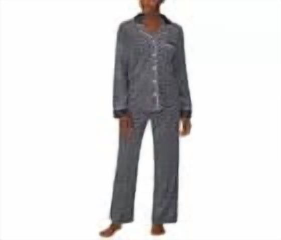 CAROLE HOCHMAN 2-Piece Pajamas Set Pants and Long Sleeve Button Top