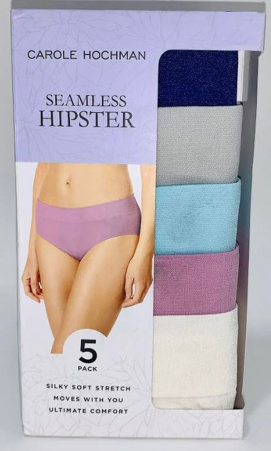 Carole Hochman Ladies' 5-Pack Seamless Hipster Panty, Multicolor XL 