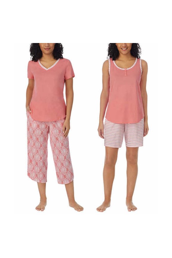 Ladies' Cotton Fabrication 4-piece Pajamas Set