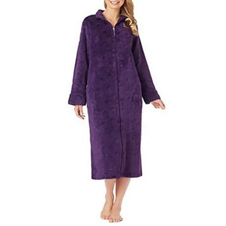 Carole Hochman Ladies' Plush Full Zip Robe - Purple, XL 