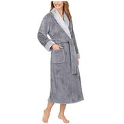 Carole Hochman Ladies Plush Wrap Robe M, Grey