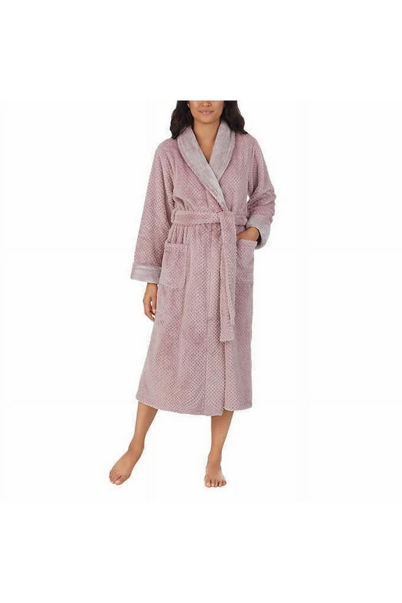 Ladies' Plush Wrap Robe (Pink, Medium)