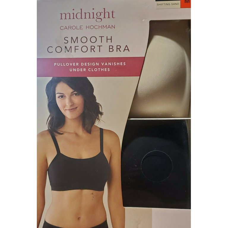 Carole Hochman Midnight 2-Pack Smooth Comfort Bra, Size: S, Color:  Black/Sand 