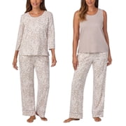Carole Hochman Midnight Women s 3-Piece Lightweight Cotton Pajama Set with Pockets Cream, Small