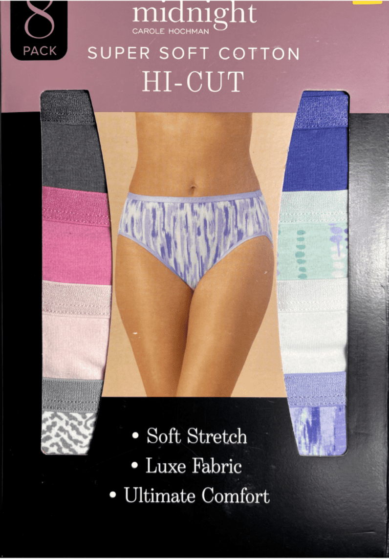 Carole Hochman Midnight Women's Super Soft Cotton Hi-Cut Panties 8