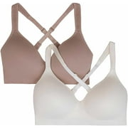 Carole Hochman Seamless Bra Wire Free Molded Cups 2Pack Bark/Cloud XS