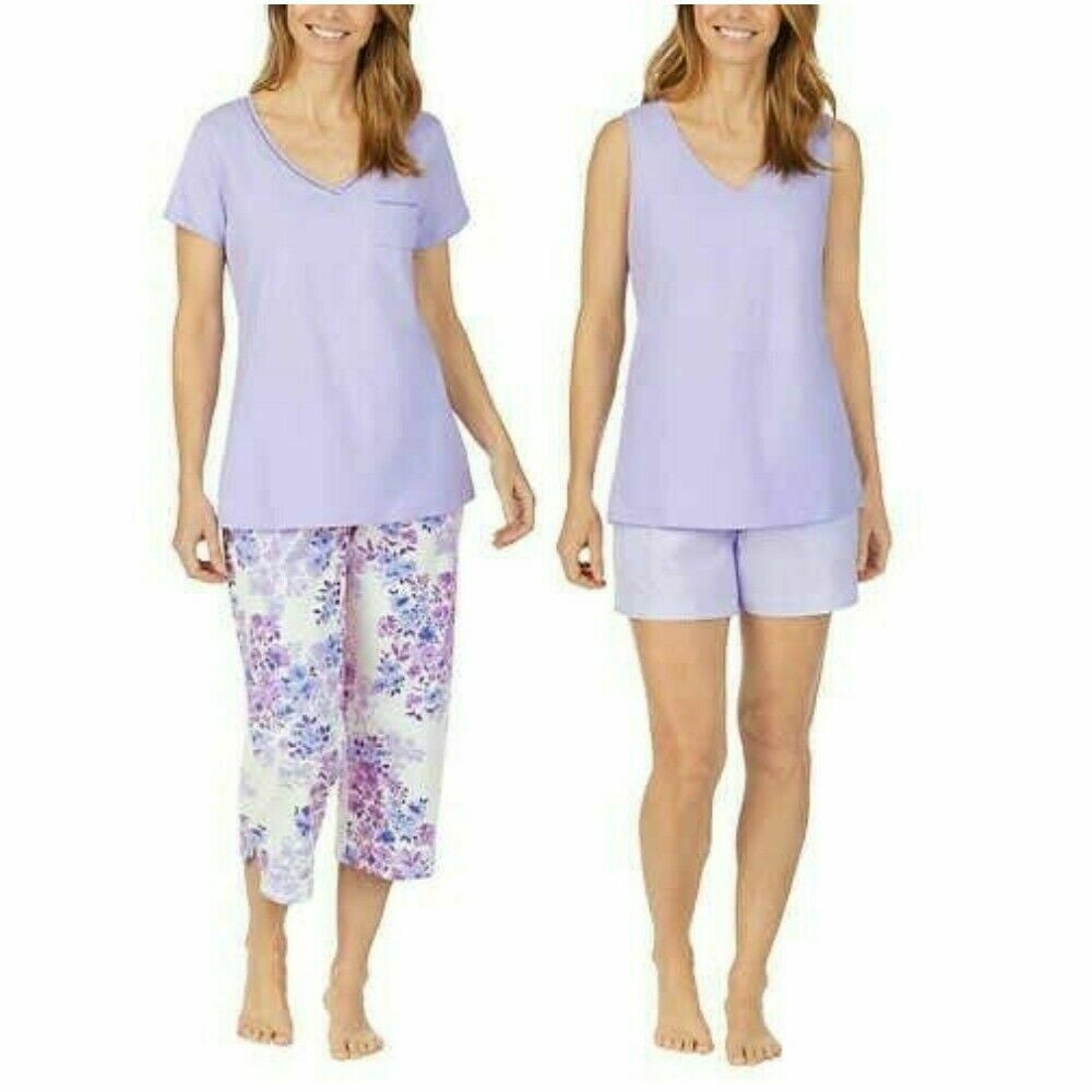 Carole Hochman Women's 4 Piece Pajama Set, Purple, Small - NEW