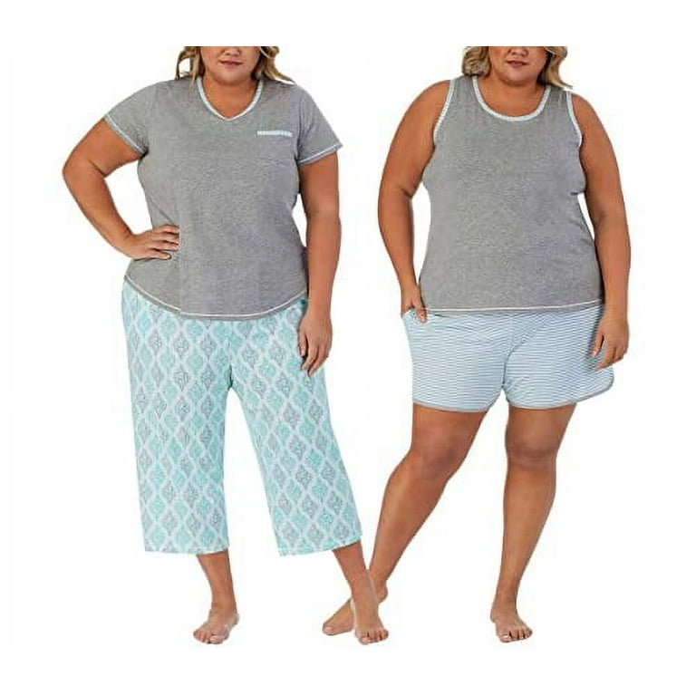 Carole Hochman Women's 4 Piece Pajama Set - Tank Top, Short Sleeve