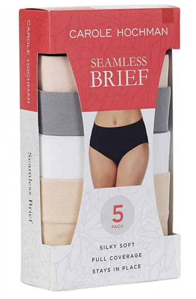 Carole Hochman Ladies' Seamless, Stay in Place Brief, Full Coverage, 4, 5  Pack