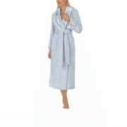 Carole Hochman Womens Long Plush Wrap Robe with Patch Pockets, Blue Small