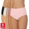 thumbnail image 1 of Carole Hochman Women's Multicolor 5-Pack Full Coverage Seamless Soft Brief Panties-Pink / S, 1 of 7