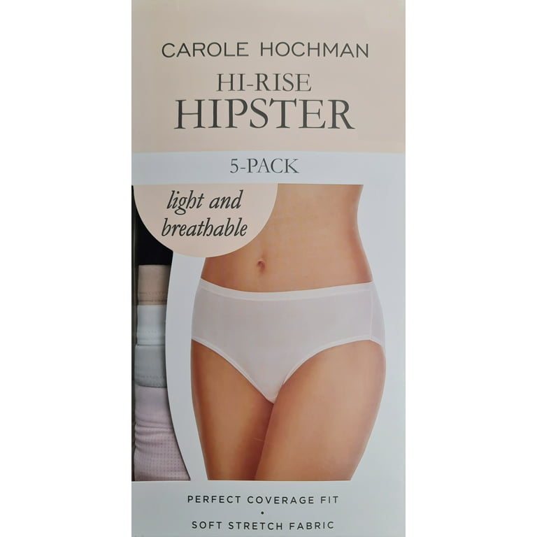 Carole Hochman Women's Underwear Hi-Rise Hipster 5-Pack - Medium 