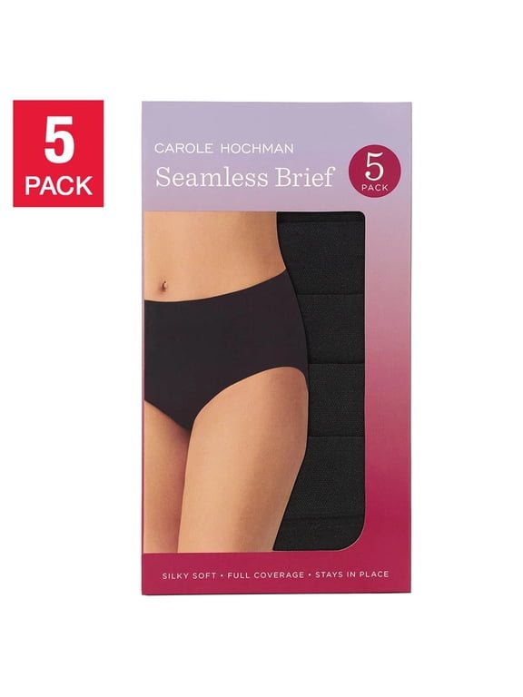 Women's Underwear Silky Soft Seamless Full Coverage Modern Brief Panties 5 Pack Multipack (X-Small, Black)