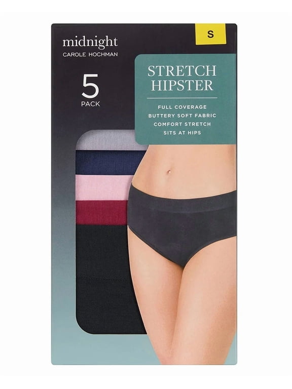 Womens 5-Pack Midnight Stretch Hipster (Small, Dark Multi)