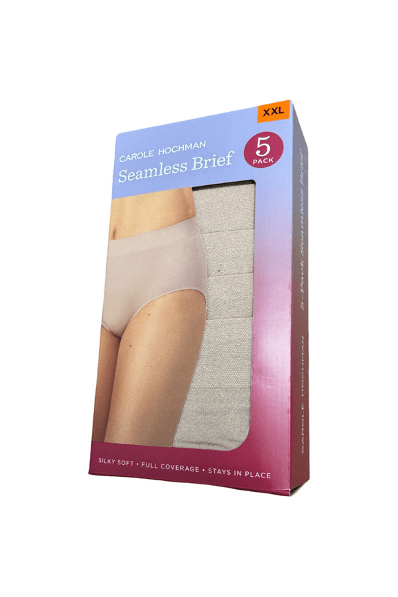 Womens 5 Pack Seamless Brief (US, XX-Large, Regular, Tan)