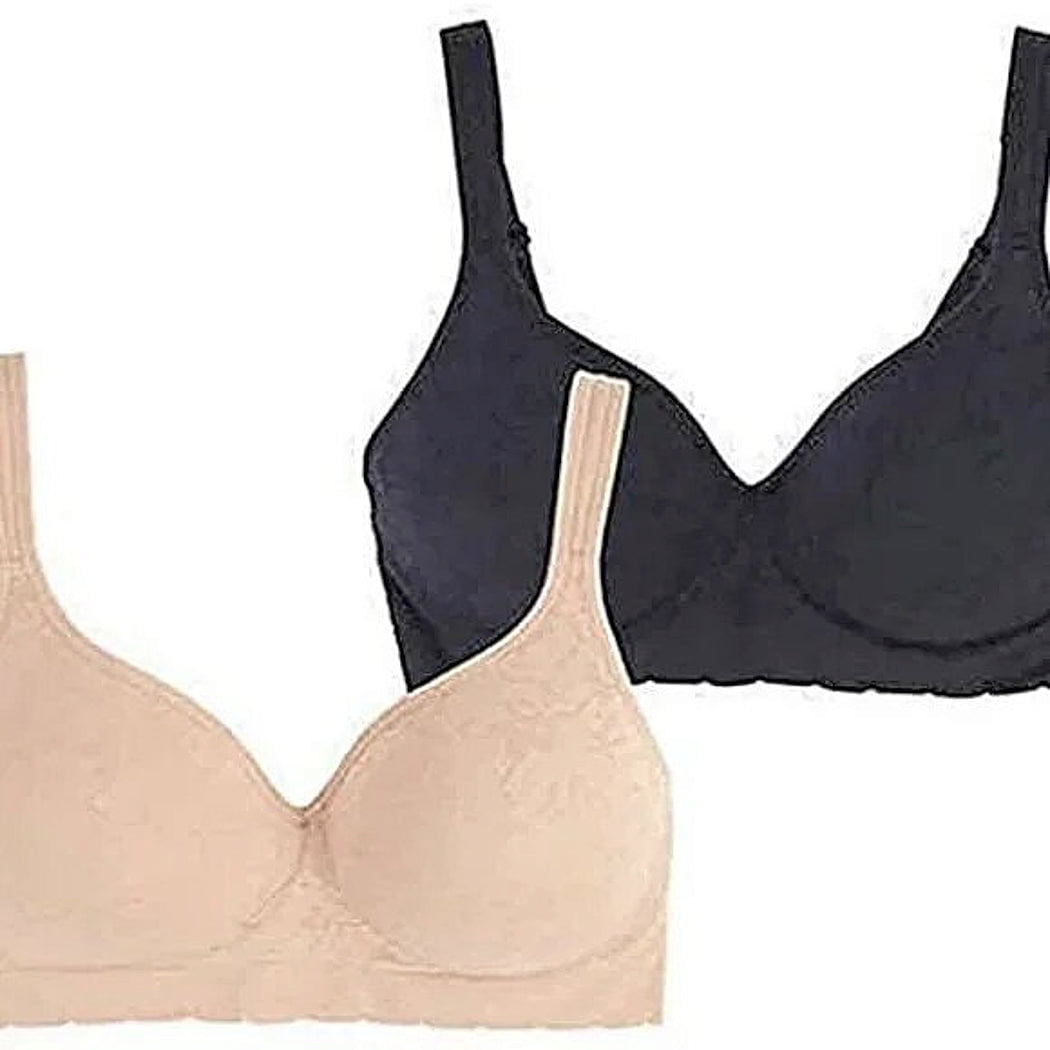 Carole Hochman Womens Comfort Bra, 2 Pack, Wire Free, Molded Cups ...