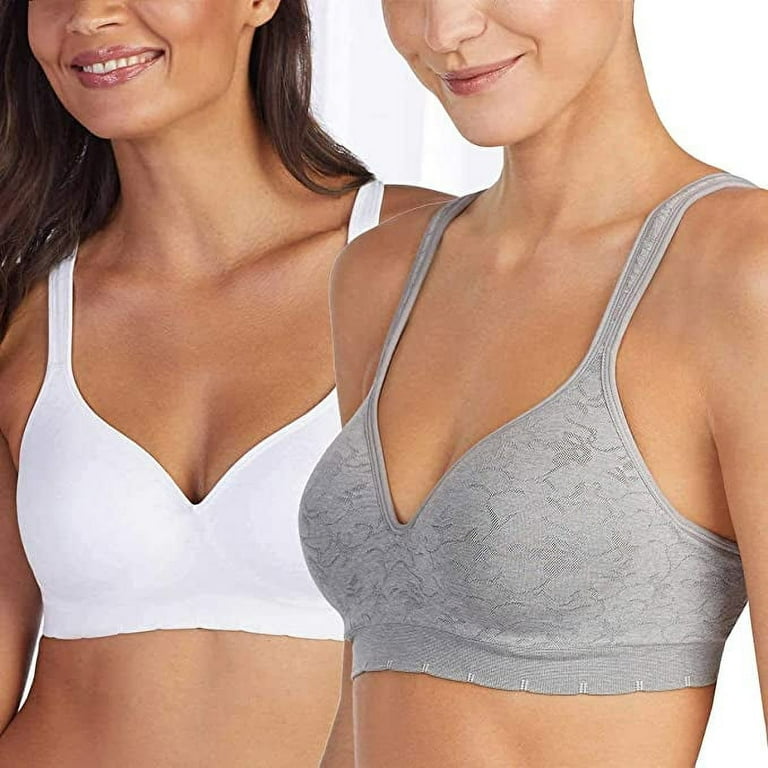 Carole Hochman Womens Seamless Comfort Bra Wire Free Molded Cups Comfort  Straps (2 Pack)