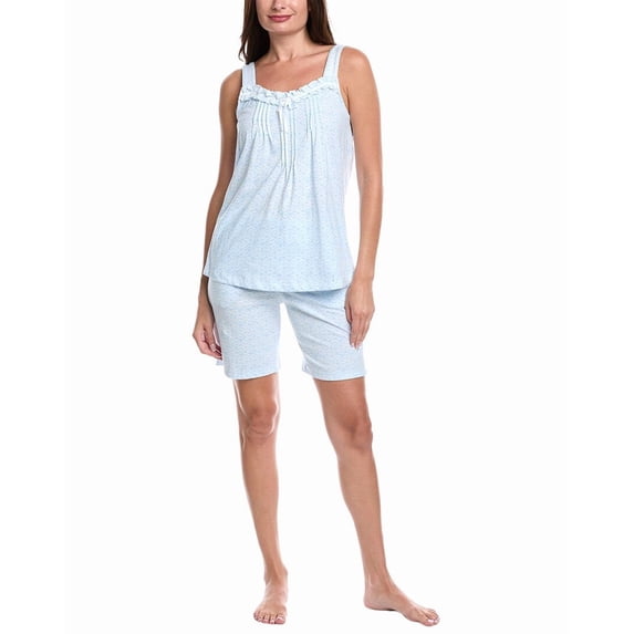Carole Hochman womens 2pc Top & Short Bermuda Sleep Set, l, Blue