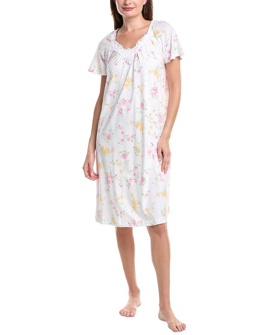 Carole Hochman Women's Roseberry Amaryllis Long Nightgown - Keyhole Neckline, Easy Comfort Fit