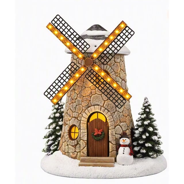 Carole Towne Palmer's Windmill Lighted Animated Village Building ...