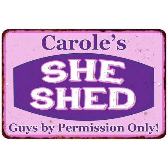 Carole's Purple & Pink SHE SHED Vintage Sign 12x18 Woman Wall Décor 112180040292