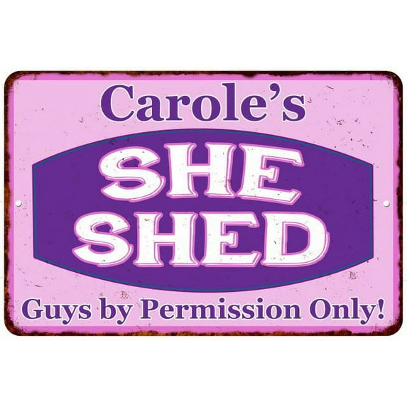 Carole's Purple & Pink SHE SHED Vintage Sign 8x12 Woman Wall Decor 208120040292