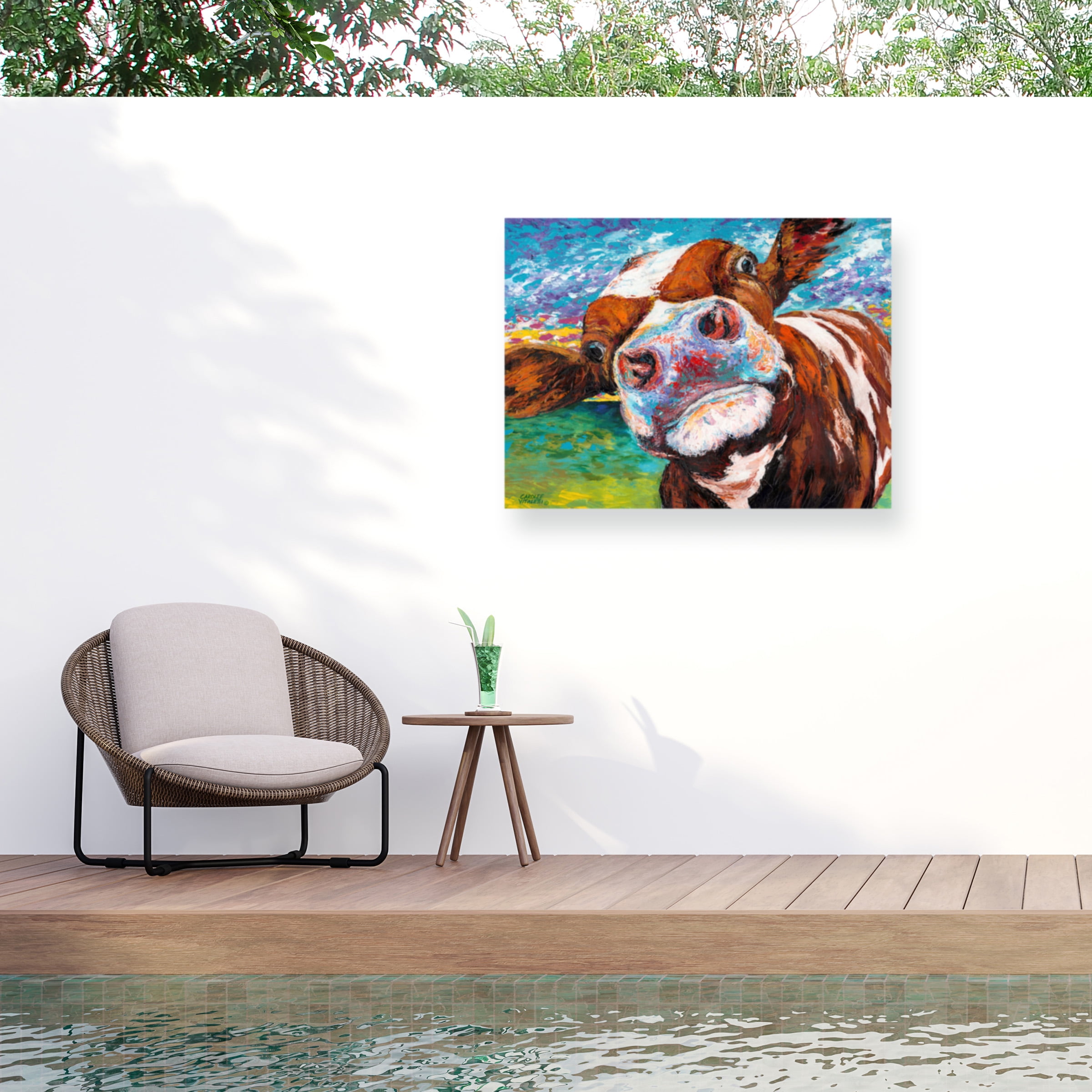 Carolee Vitaletti 'Curious Cow I' Outdoor All-Weather Wall Decor