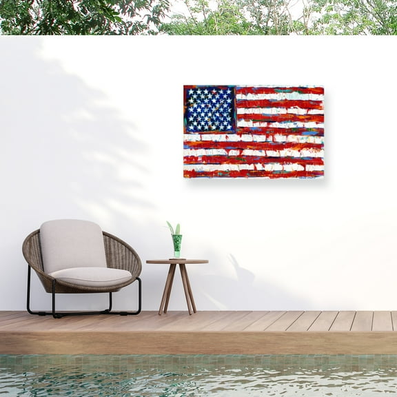 Carolee Vitaletti 'Dramatic Stars And Stripes' Outdoor Canvas 12x14
