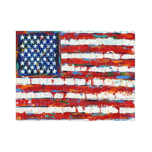 Carolee Vitaletti 'Dramatic Stars And Stripes' Wood Slat Art 12x16