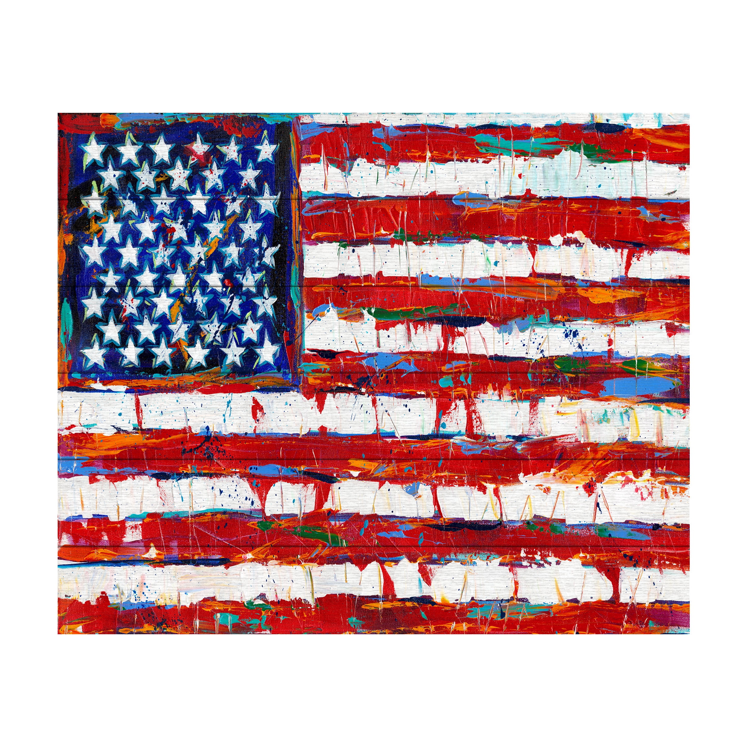 Carolee Vitaletti 'Dramatic Stars And Stripes' Wood Slat Art 18x22