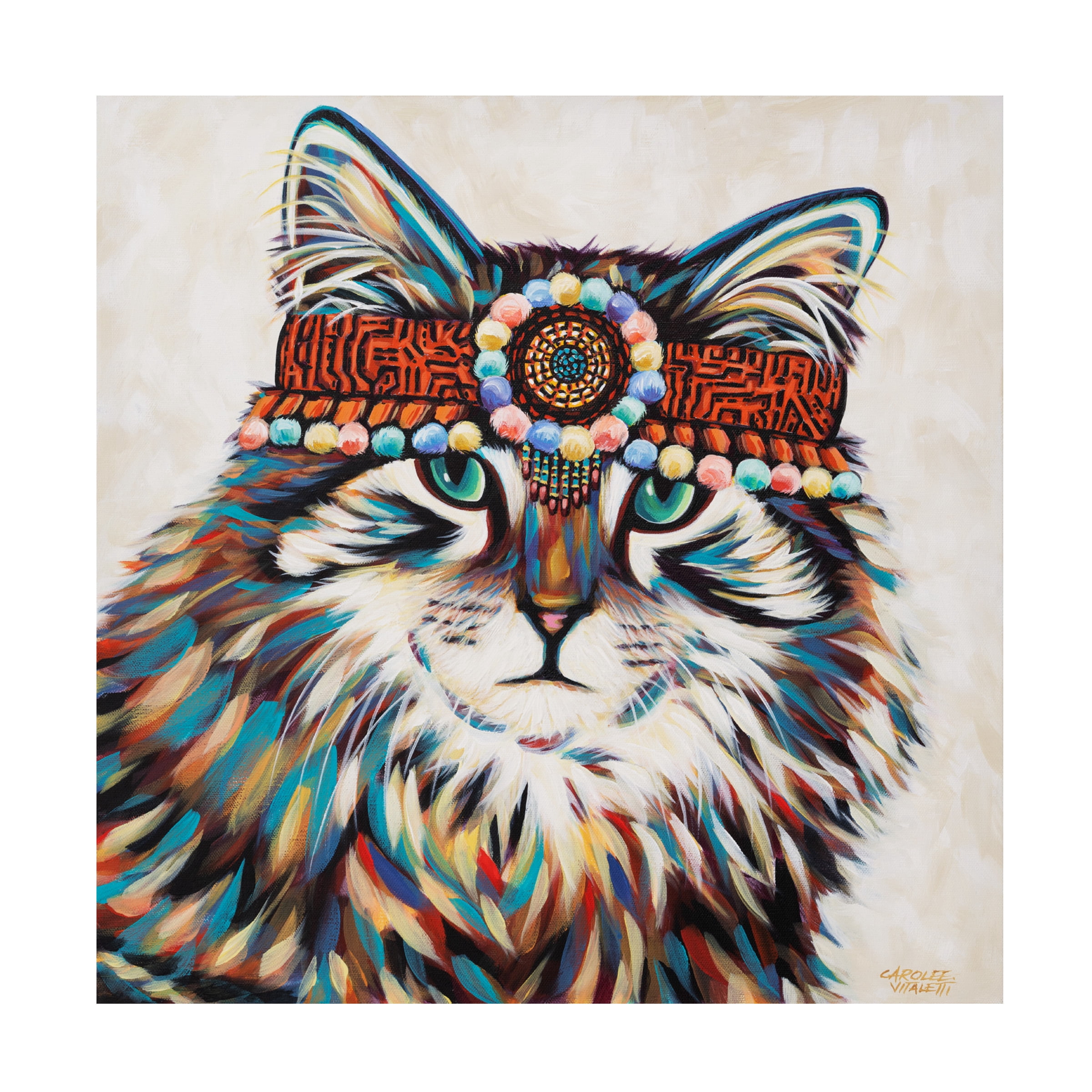Carolee Vitaletti 'Hippie Cat II' Canvas Art