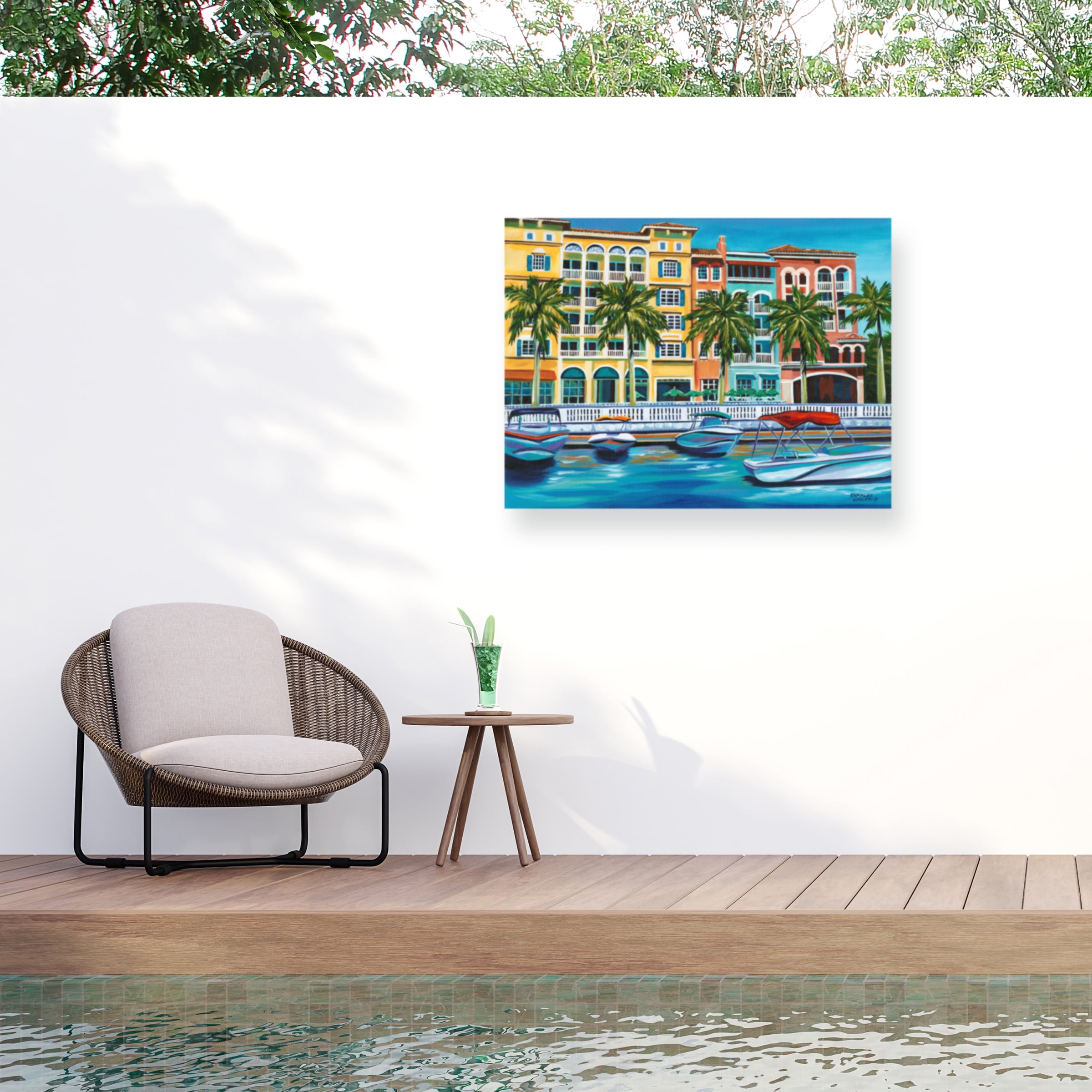 Carolee Vitaletti 'Tropical Rendezvous I' Outdoor Canvas 18x18