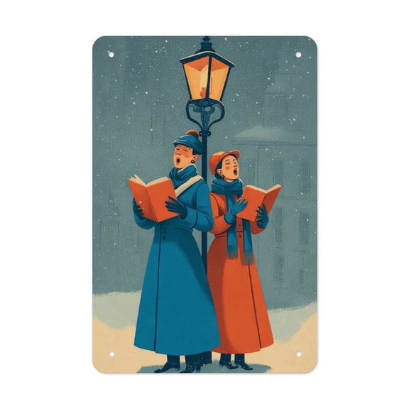 Carolers_Snowy_Night Creative Gift Tin Art - Unique Design - Housewarming Gift