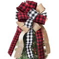 thumbnail image 1 of Carolilly Carolilly Christmas Tree Topper - Buffalo Plaid Red Black Burlap Decorative Bow-Knot - Rustic Farmhouse Xmas Decorations Home Decor - Handmade, 1 of 6