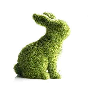 Inevnen Easter Moss Bunny Figurine Imitation Sculpture Artificial Moss ...