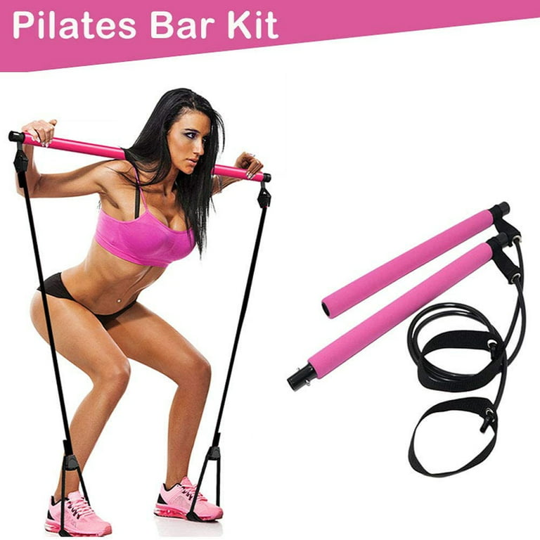 Carolilly Portable Yoga Pilates Bar Stick Resistance Band Gym Home Fitness  Sport Exercise Equipment 