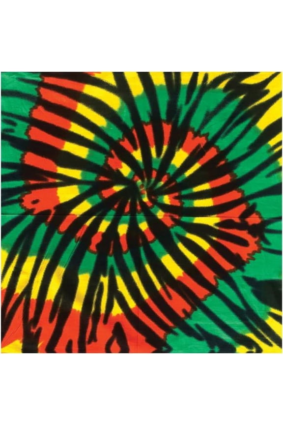 22 x 22 in. Tie Die Bandana, Reggae