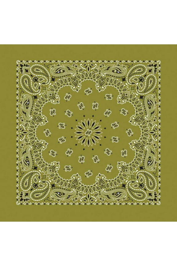 516998 Paisley Bandana, Olive