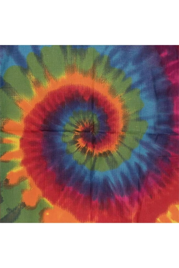 Manuf Tie Dye Rainbow Bandanas - Vibrant and Stylish Bandana with UPC Code