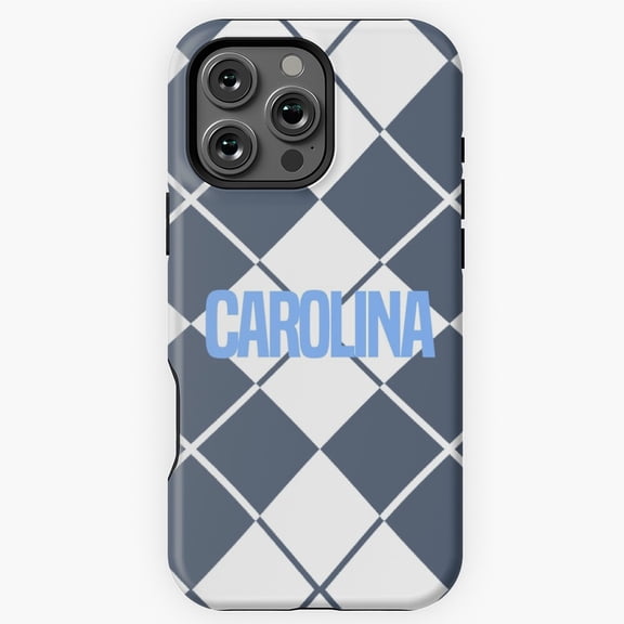 Carolina Argyle UNC Tar Heels Pattern Phone Case for iPhone 16 15 14 13 12 11 Pro Max