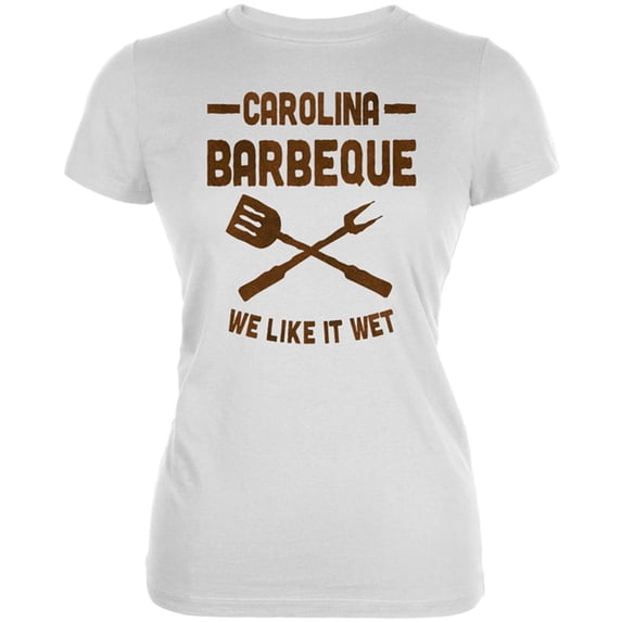 Carolina Barbeque Like It Wet Juniors Soft T Shirt White 2XL