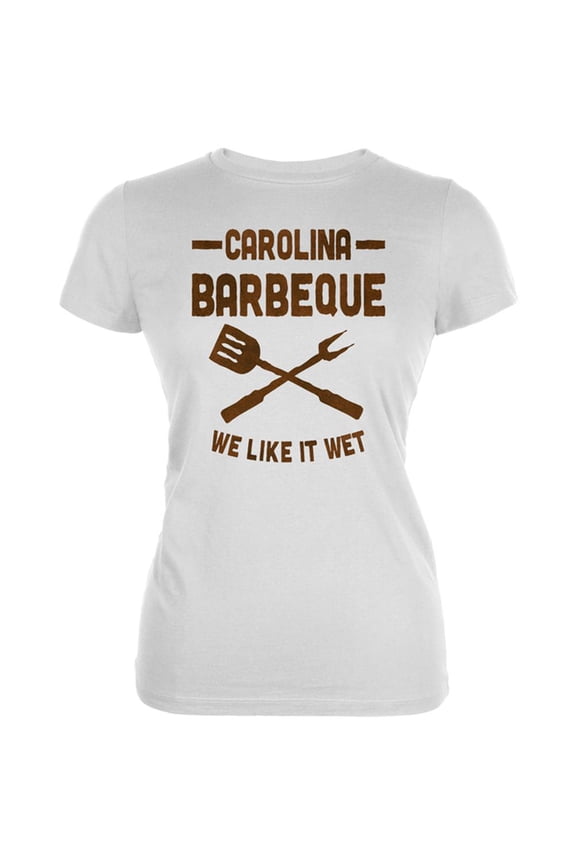 Carolina Barbeque Like It Wet Juniors Soft T Shirt White LG