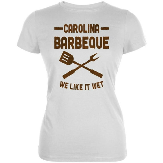 Carolina Barbeque Like It Wet Juniors Soft T Shirt White X-LG