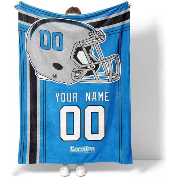 Carolina Blanket Gifts for Men Women Boy Throw Blanket Custom Name and Number