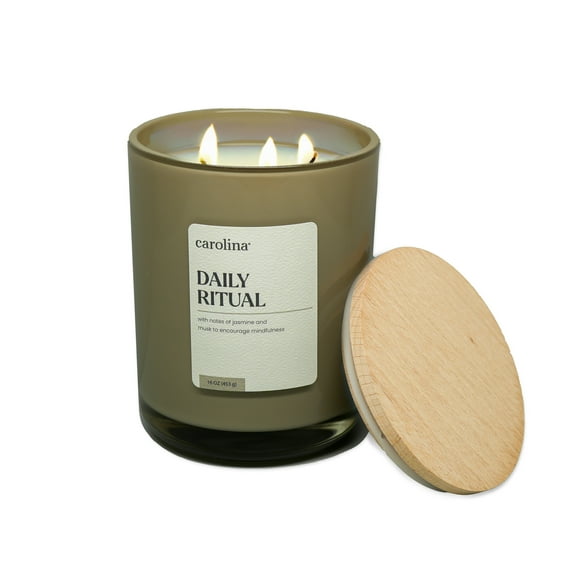 Carolina Candle Wellness 3-Wick Scented Jar Candle, Daily Ritual, 16 oz, 60h Burn, Floral